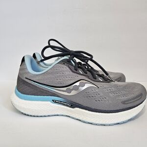 Saucony Womens Size 10 Wide Triumph 19 Running Shoe Alloy Powder